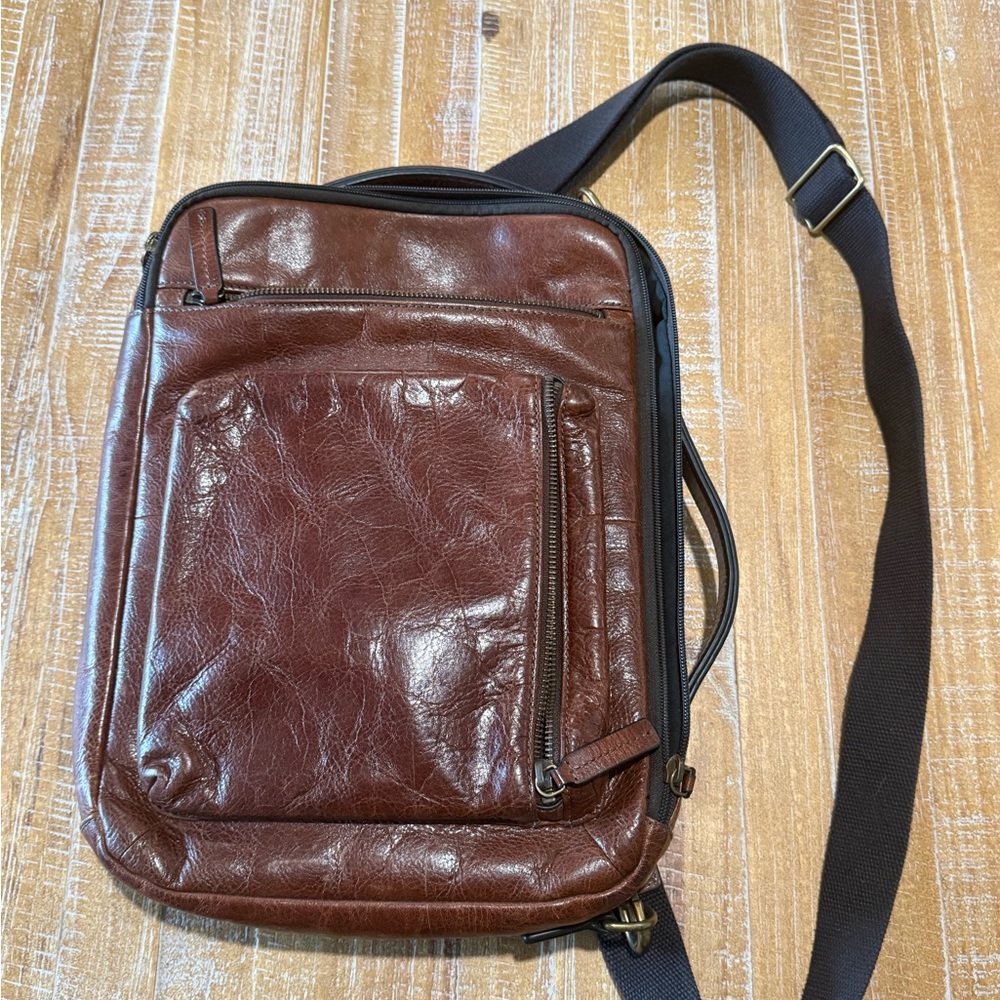 Fossil Dark Brown Leather Crossbody